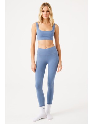 Jerf Aura Yüksek Bel 7/8 Modal Tayt Mavi