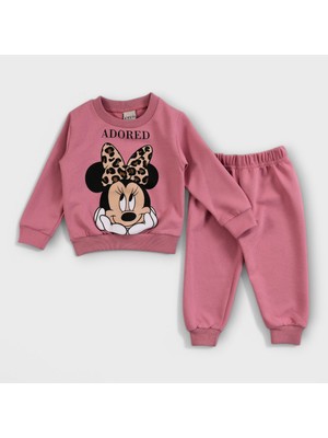 Mickey Mouse Baskılı-Penye-Gündelik-Adored Yazılı-2 Li Çocuk Takımı