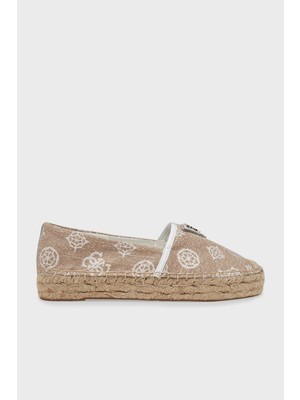 Guess Jolandon Deri Karışımlı 4g Logolu Hasır Detaylı Espadril FLJDNNFAL14 Bayan Espadril Fljdnn FAL14 Natwh