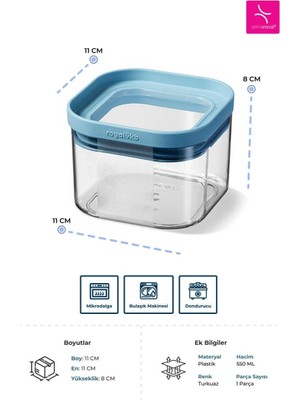 Primanova Seoul Kuru Gıda Saklama Kabı 550 ML - 11x11 x8cm