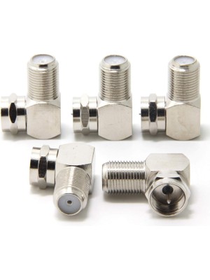 5'li Paket F Tipi Dik Açılı Adaptörler, Duvara Monte Tv'ler, Duvar Plakaları, Dolaplar ve Dar Alanlarda ve Köşelerde Koaksiyel Kablo Bağlantıları Için 90 Derece Vida Bağlantısı