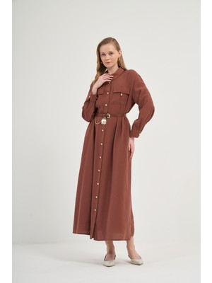 FTZ Women Kadın Modal Elbise  Kiremit 31016