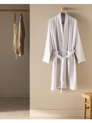 Margion Kimono Pamuklu Unisex Bornoz - Renkli