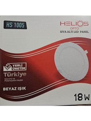 Helios 18 Watt Panel LED Armatür Beyaz Işık Yuvarlak Sıva Altı