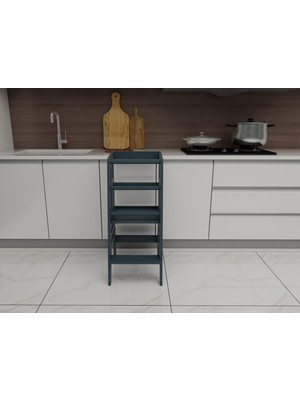 Antrasit Ahşap Çocuk Öğrenme-Etkinlik Kulesi