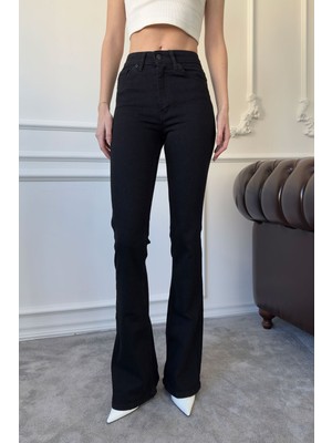 Magarde Premium İspanyol Paça Jean- SİYAH