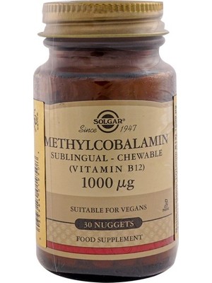 Solgar Methylcobalamin (B12) 1000 Mcg 30 Dilaltı Tableti Vegan Dostu Besin Takviyesi
