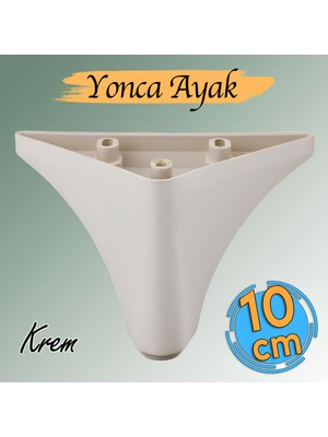 Badem10 Yonca Lüks Mobilya Kanepe Sehpa Tv Ünitesi Koltuk Ayağı 10 cm Krem Baza Ayakları