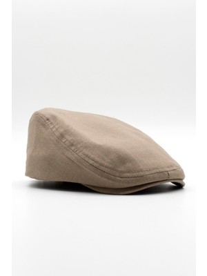 Erkek Düz Pamuklu Mocha Flat Cap Kasket