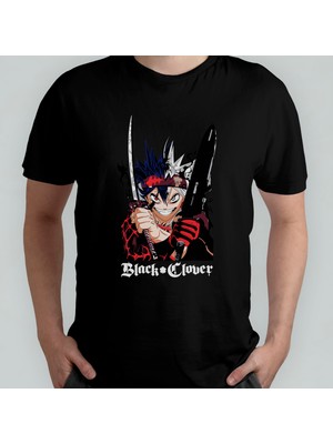 Pixxa Black Clover Asta Unisex %100 Pamuklu Bisiklet Yaka T-Shirt Model 8