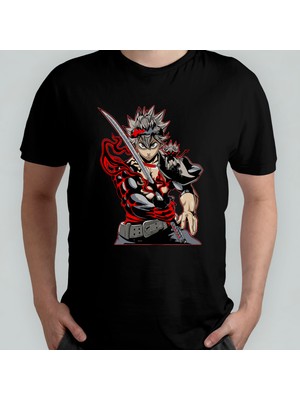 Pixxa Black Clover Asta Unisex %100 Pamuklu Bisiklet Yaka T-Shirt Model 9