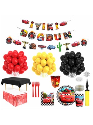 Zenviva Cars Temalı 24 Kişilik Full Doğum Günü Seti
