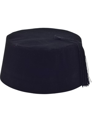 Hit Dükkan Osmanlı Siyah Erkek Püsküllü Damat Kına Fesi 9,5cm Kısa