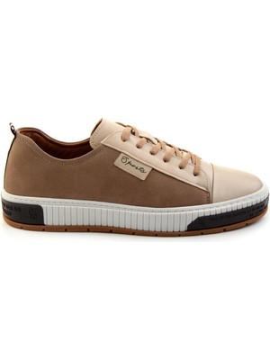 Bambi Bej Leather Erkek Sneaker E01018033543
