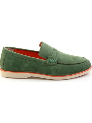 Bambi Yeşil Leather Erkek Loafer Ayakkabı E01070240002