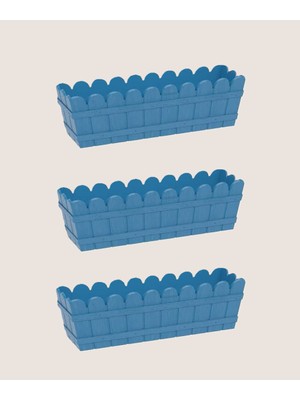 Lider Lüx  Dikdörtgen Balkon Saksı Seti  55 cm  3 Adet