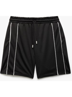 Koton Beli Bağcıklı Cep Detaylı Biyeli Yüksek Bel Spor Şort