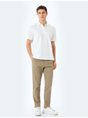 Koton Pamuk Karışımlı Kısa Kollu Regular Fit Düğmeli Polo Yaka Tişört