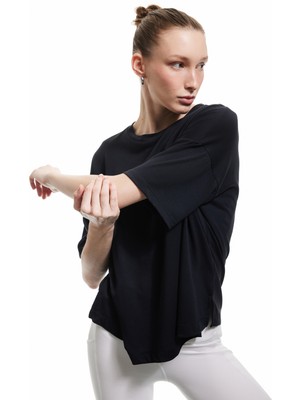 Koton Modal Kumaş Oversize Kısa Kollu Bisiklet Yaka Spor Tişört