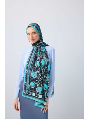 Cennet Narı Turkuaz Pamuk Şal 70X210