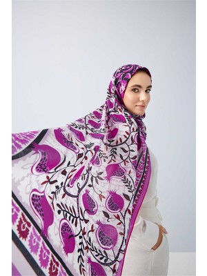 Cennet Narı Fuşya Pamuk Şal 70X210