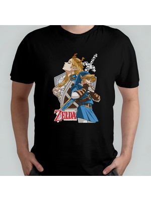 Pixxa The Legend Of Zelda - Link Unisex %100 Pamuklu Bisiklet Yaka T-Shirt Model 1