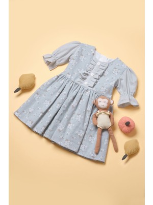 Little Pumpkin Çiçekli Kız Çocuk Bayramlık Elbise