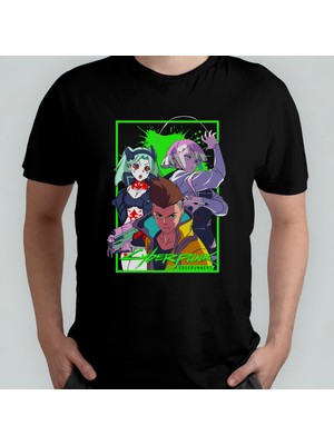 Pixxa Cyberpunk Edgerunners Unisex %100 Pamuklu Bisiklet Yaka T-Shirt Model 4