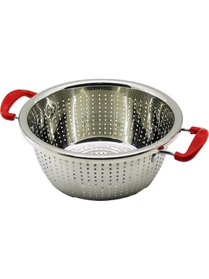 24CM Plastik Kulplu Çelik Sepet Metal Süzgeç (4604)