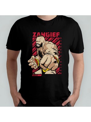Pixxa Street Fighter Zangief Unisex %100 Pamuklu Bisiklet Yaka T-Shirt Model 1