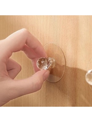 Ozcmax 2 Adet Kristal Kendiliğinden Güçlü Yapışkanlı Kulp Askısı Tutma Kolu