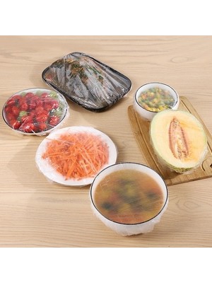 Ozcmax 100 Adet Lastikli Tazeliği Koruyan Tencere ve Tabak Bonesi Esnek Strech Kapak