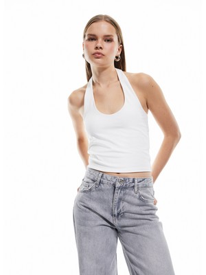 Koton Pamuklu Halter Yaka Kolsuz Crop Atlet