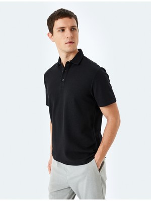 Koton Pamuk Karışımlı Kısa Kollu Regular Fit Düğmeli Polo Yaka Tişört