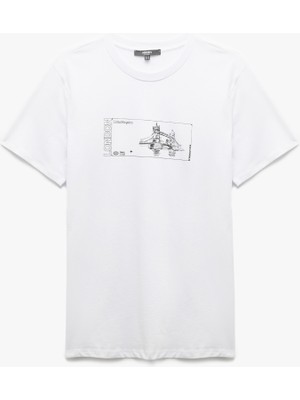 Koton Pamuklu Kısa Kollu Regular Fit Baskılı Bisiklet Yaka Tişört