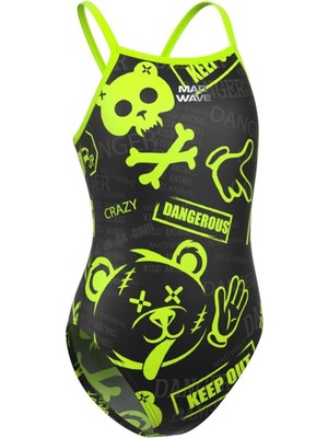 Mad Wave Kız Çocuk Mayo Antichlor Nera Junior Pbt - Yeşil - M/8-9 Yaş