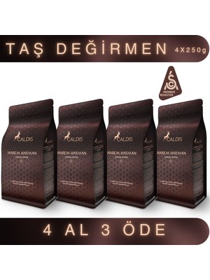 Caldis® Harem Harman™ 4'lü 250 gr Türk Kahvesi (Günlük Taze Kavrum & Taze Öğütüm)