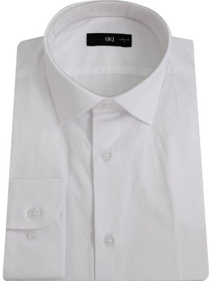 Uki Beyaz Slim Fit Uzun Kol Gömlek