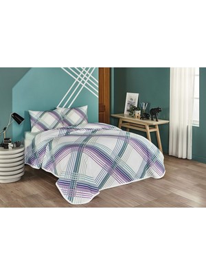 Lewis Geometrik DESENLI Pamuk Pike Takımı, Mint, Tek Kişilik (Pike: 160 x 230  cm /lastikli Çarşaf: 100 x 200  cm /yastık Kılıfı: 50 x 70  cm )