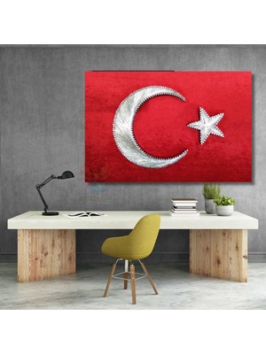 Türk Bayrağı Görseli Kanvas Tablo Ofis Ev Okul Tablo Tasarım Kanvas Tablo