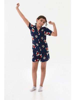 Ayıcık Desenli Kız Çocuk Pijama Takımı