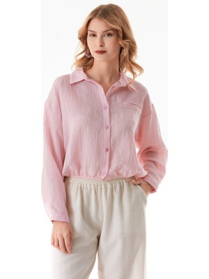 Basic Beli Lastikli Cep Detaylı Gömlek