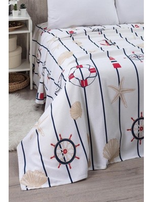 Battal Boy Desenli Pike 240 x 260  cm  Mavi