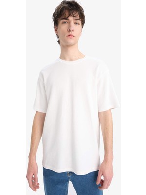 DeFacto Boxy Fit Bisiklet Yaka Kısa Kollu Tişört D5482AX25SP