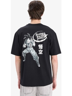 DeFacto %100 Pamuk Dragon Ball Boxy Fit Bisiklet Yaka Sırt Baskılı Kısa Kollu Tişört E1011AX25SM