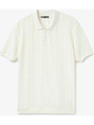 Koton Kısa Kollu Regular Fit Pamuk Karışımlı Dokulu Polo Yaka Tişört