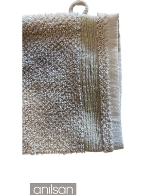 Anılsan 2'li Havlu Banyo Kesesi Bej %100 Pamuk 15x25 Hamam Kesesi