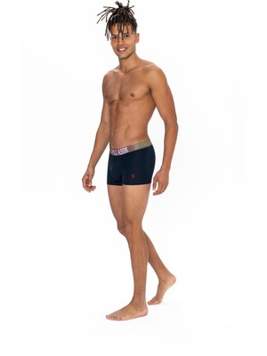 U.s. Polo Assn. Erkek Siyah - Gri Melanj - Lacivert 3 Lü Boxer