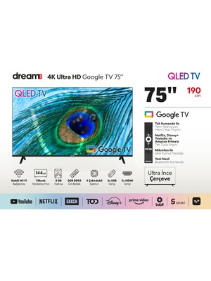 Dreamstar 75" 190cm 4k Uhd Qled Google Tv