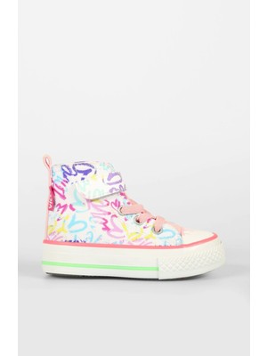 Vicco Ada Kız Çocuk Beyaz-Pembe Ayakkabı